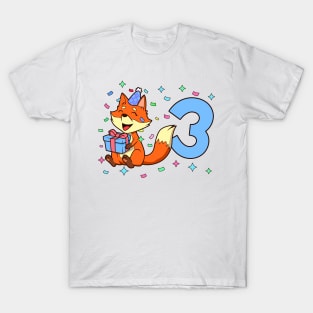 I am 3 with fox - boy birthday 3 years old T-Shirt